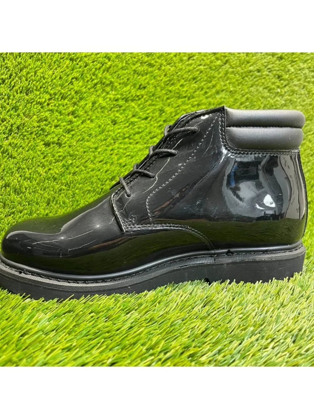 Rocky Dress Leather High Gloss Mens Size 10 Black Outdoor Lace Up Chukka Boots